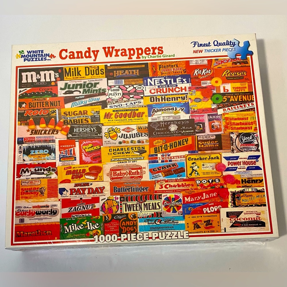 Candy Wrappers White Mountain 1000 Piece Puzzle Charlie Girard Jigsaw Puzzle NEW